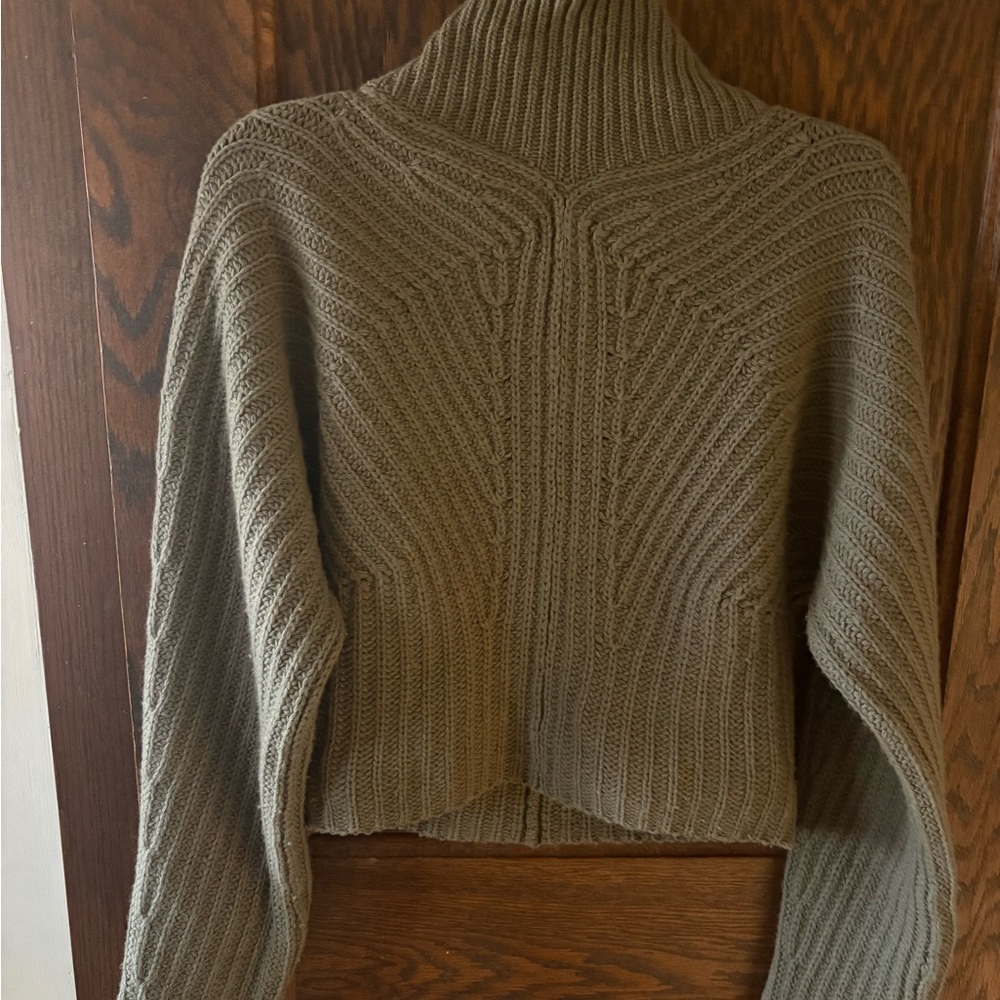 Theory size small cropped olive green, somewhat cropped sweater Sweater;